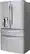 Left. LG - 22.7 Cu. Ft. Counter-Depth 4-Door French Door Refrigerator with Thru-the-Door Ice and Water.