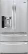 LG - 26.7 Cu. Ft. 4-Door French Door Refrigerator with Thru-the-Door Ice and Water - Stainless-Steel - Larger Front