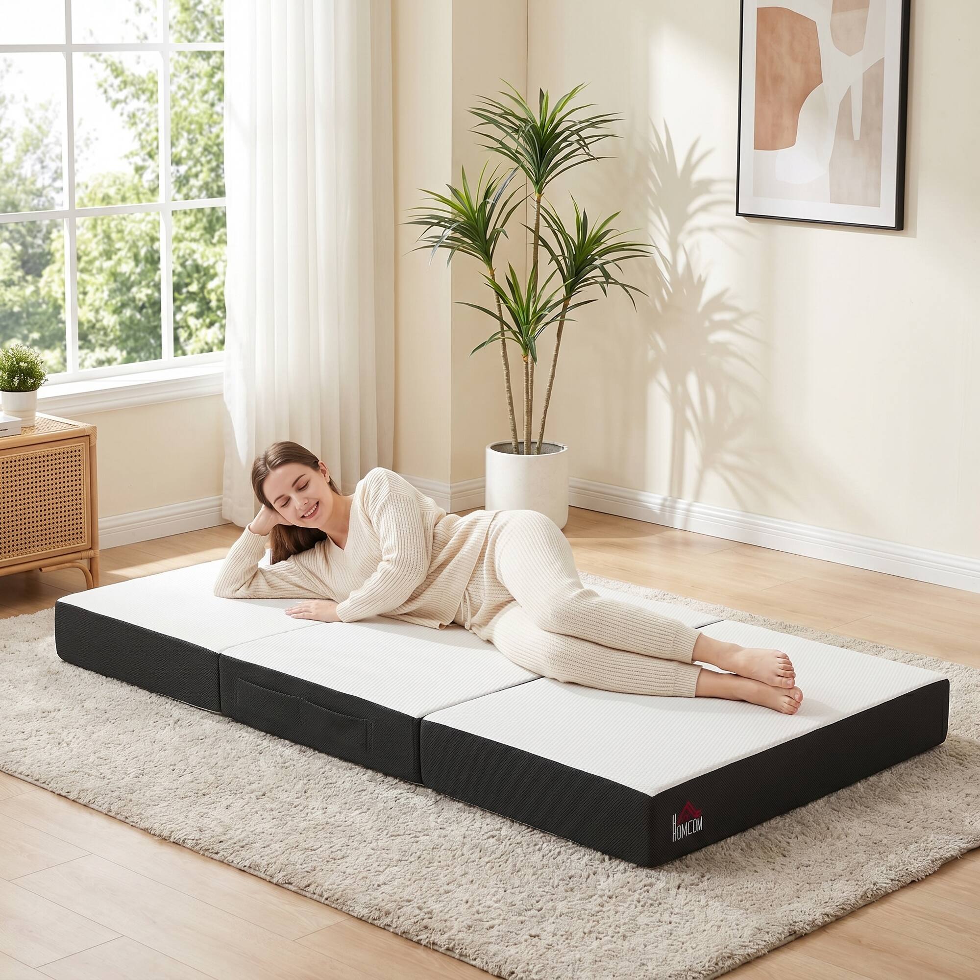 Alt View 1. Homcom - Mattress, 6 Inch Memory Foam Mattress for Guest, Camping, RV, Travel, Yoga, Made in USA - White.
