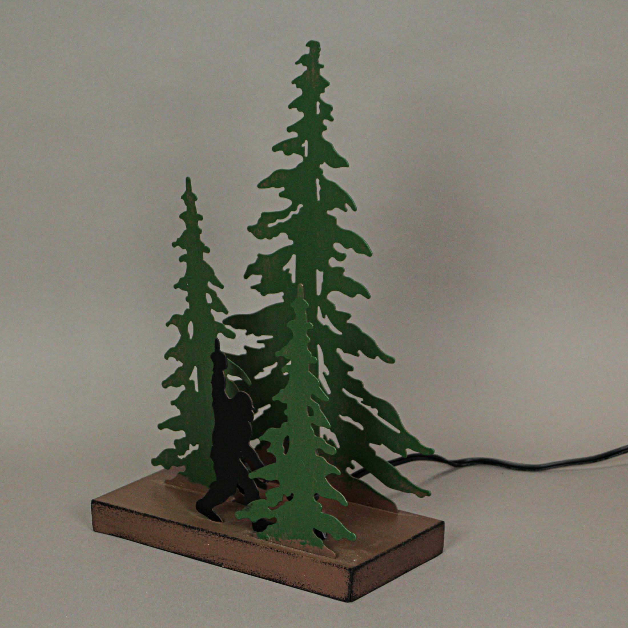 Alt View 8. Zeckos - Rustic Metal Rude Bigfoot In Forest Accent Lamp Decorative Sasquatch Home Decor - Multicolored.