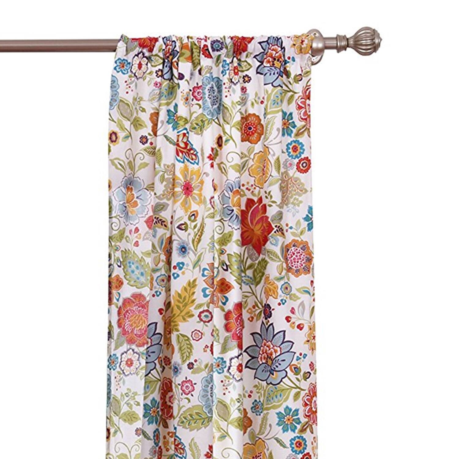 Angle. Greenland Home Fashions - Greenland Home Fashion Astoria Sun Protection Window Curtain Panel Pair With Tie Backs - 2 - Piece - White 42x95" - White.