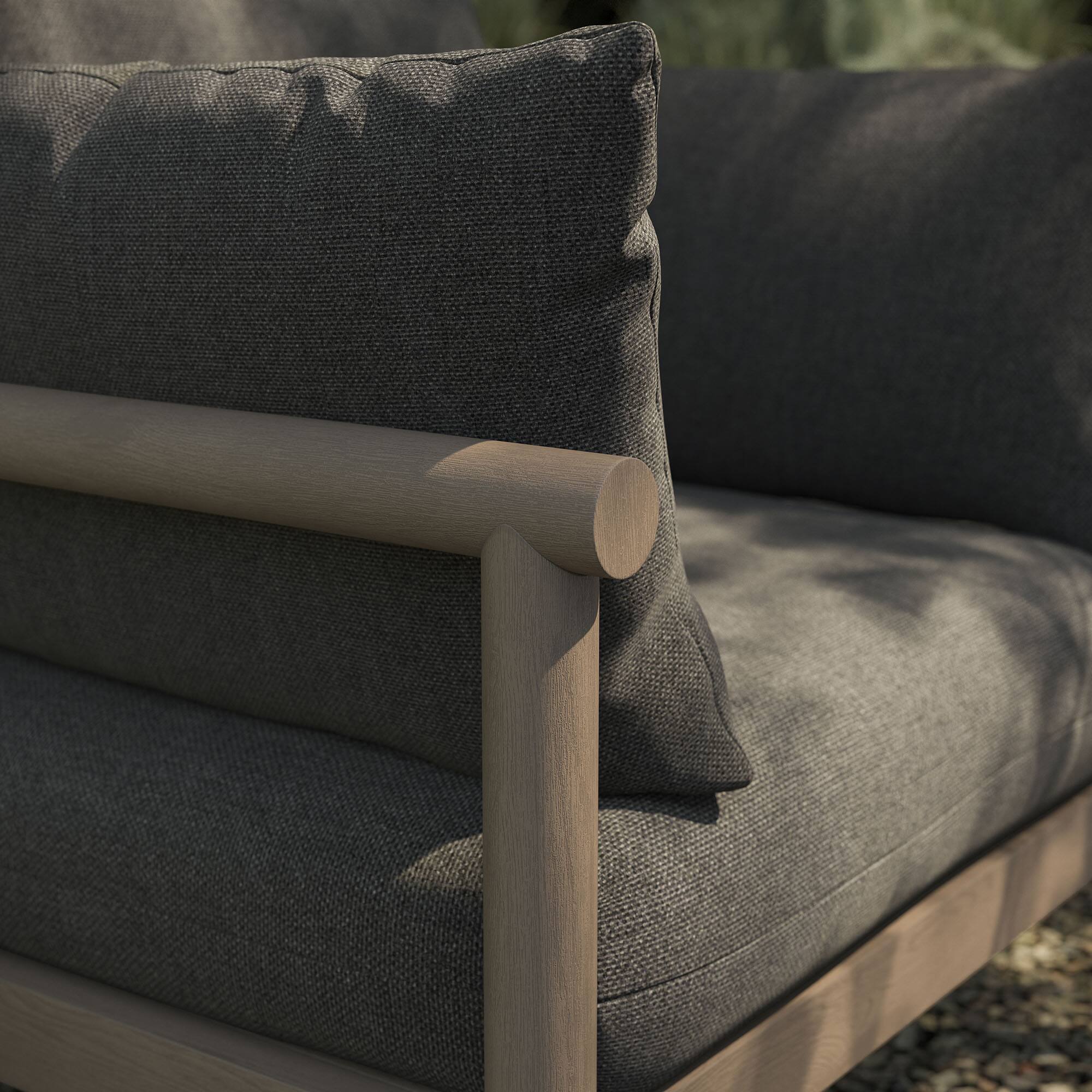 Alt View 1. Modway - Eleni Outdoor Teak Wood Armchair by Modway - Weathered Gray Flint.