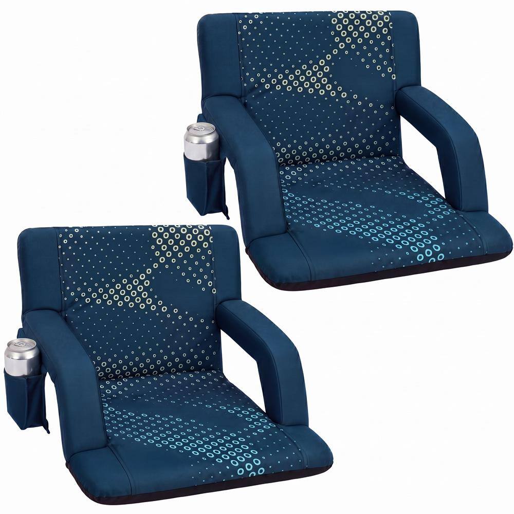SereneLife 2 Pack Stadium Seats with Back Support, 25