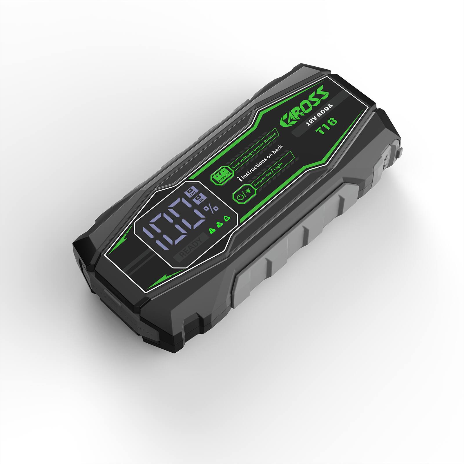 CAROSS  
12V 2000A  
T18  

12V 2000A Battery  
Instructions on back  

Light  
Power  
READY