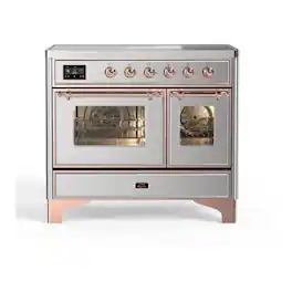 ILVE - Majestic II 40 inch Induction Range with 6 Elements ( Copper Trim) - Stainless Steel