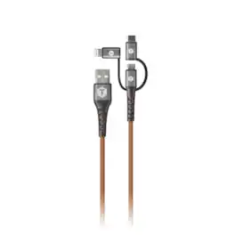 ToughTested - 4ft Multi Charging Cable | 3-in-1 Braided USB-A to Type-C, Lightning & Micro USB Fast Charger Cord