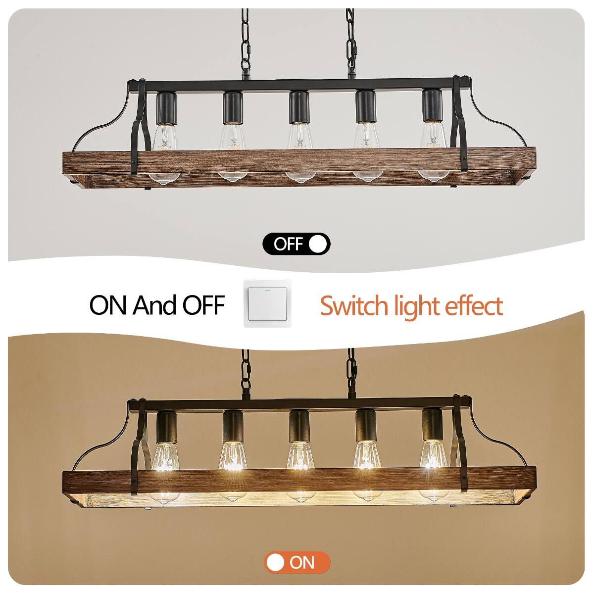 OFF  
ON And OFF  
Switch light effect  
ON
