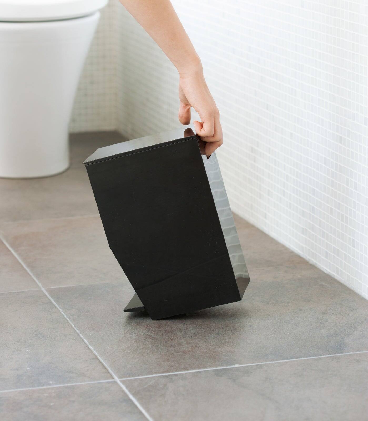 Alt View 8. Yamazaki Home - Step Trash Can - Black.