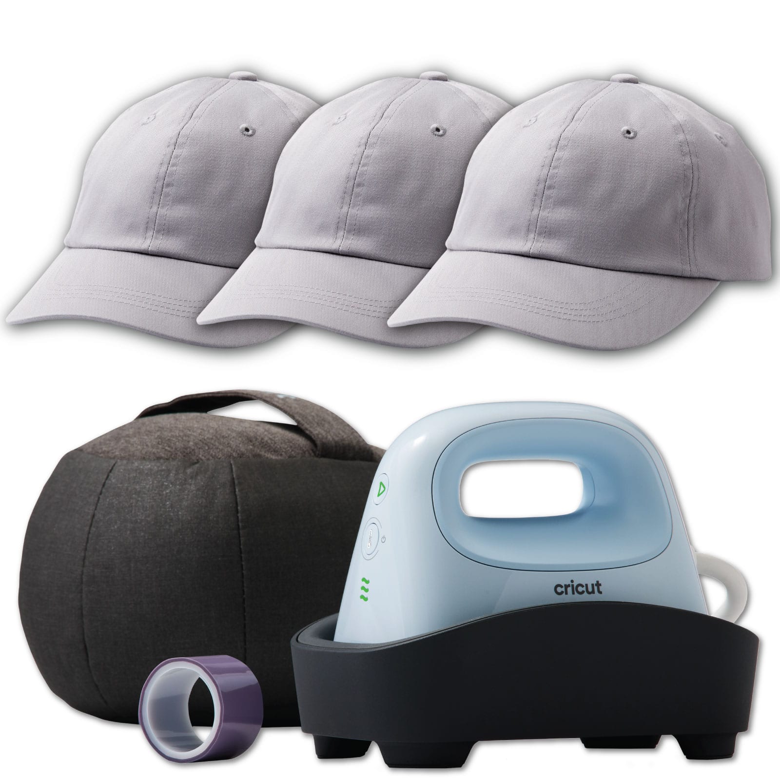 Cricut - Hat Press Heat Press Machine with 3 Hat Blanks