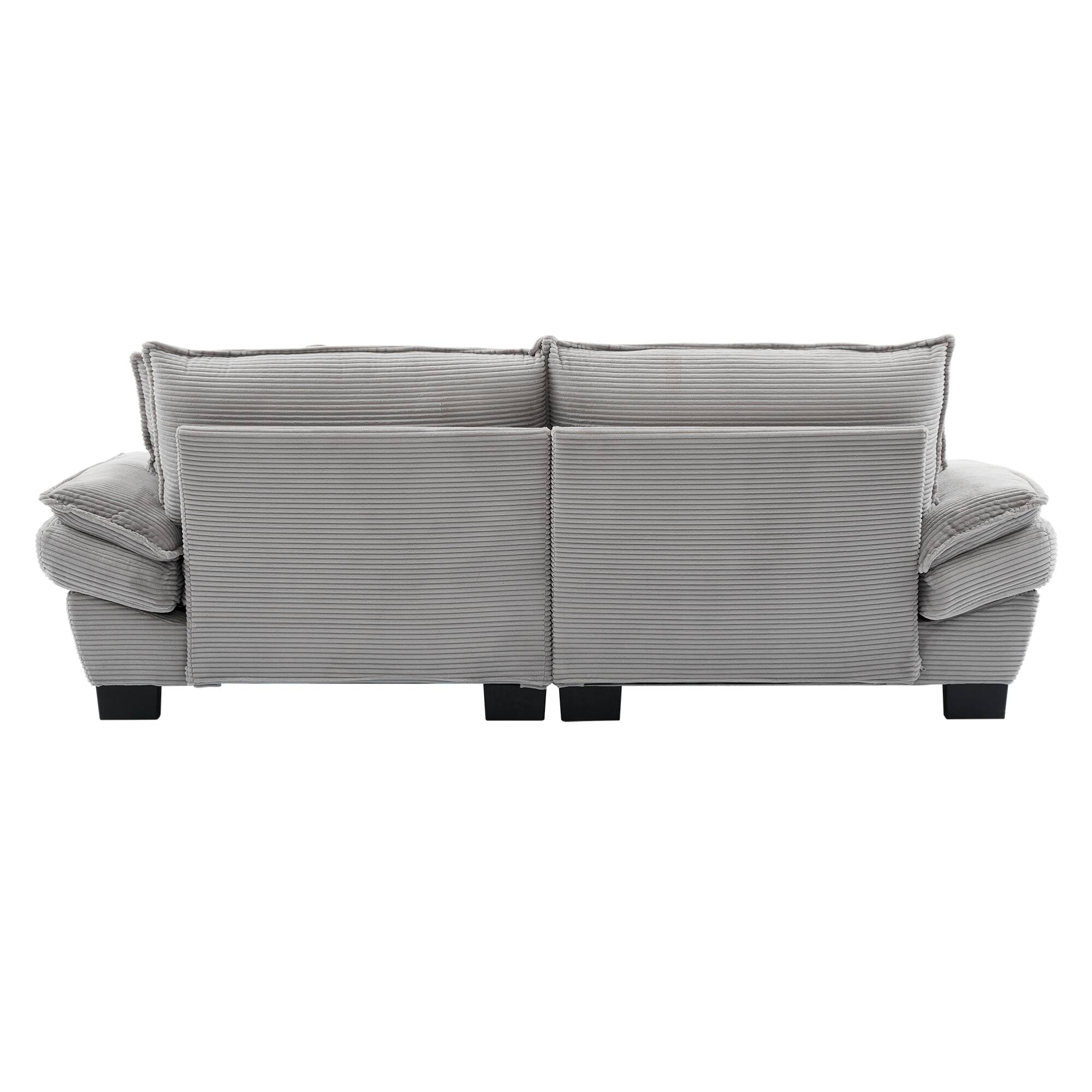 Alt View 1. GOODSILO - Plush Corduroy Convertible Sofa Bed | Deep-Seating Sleeper with Accent Pillows for Home & Office - Light Grey.