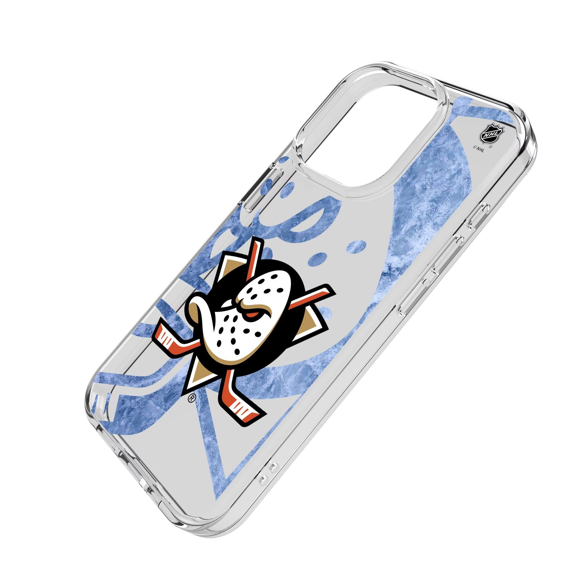 Alt View 1. Keyscaper - Anaheim Ducks iPhone Clear Ice Case - 13 Pro Max - Multicolor.