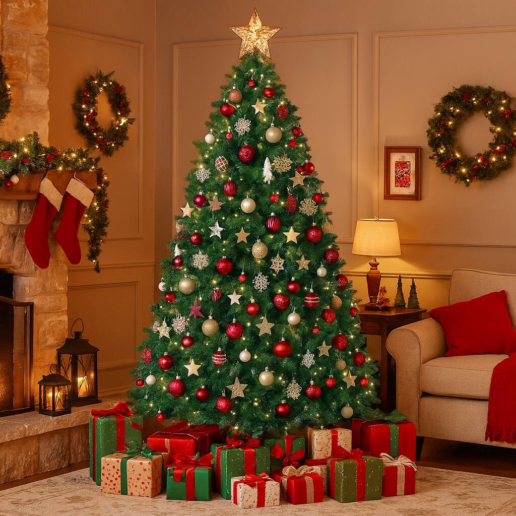 CloudRest Pro - 6 ft Artificial Christmas Tree Reusable and Easy to Assemble with 1000 Branch - Green