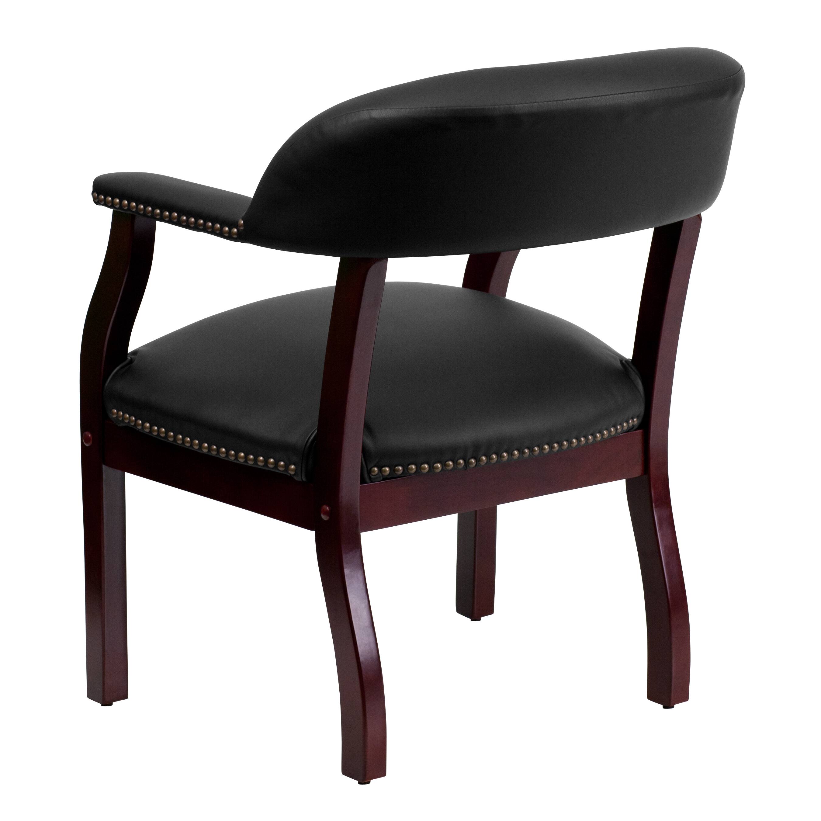 Alt View 5. Emma + Oliver - Conference Chair with Accent Nail Trim - Black LeatherSoft.