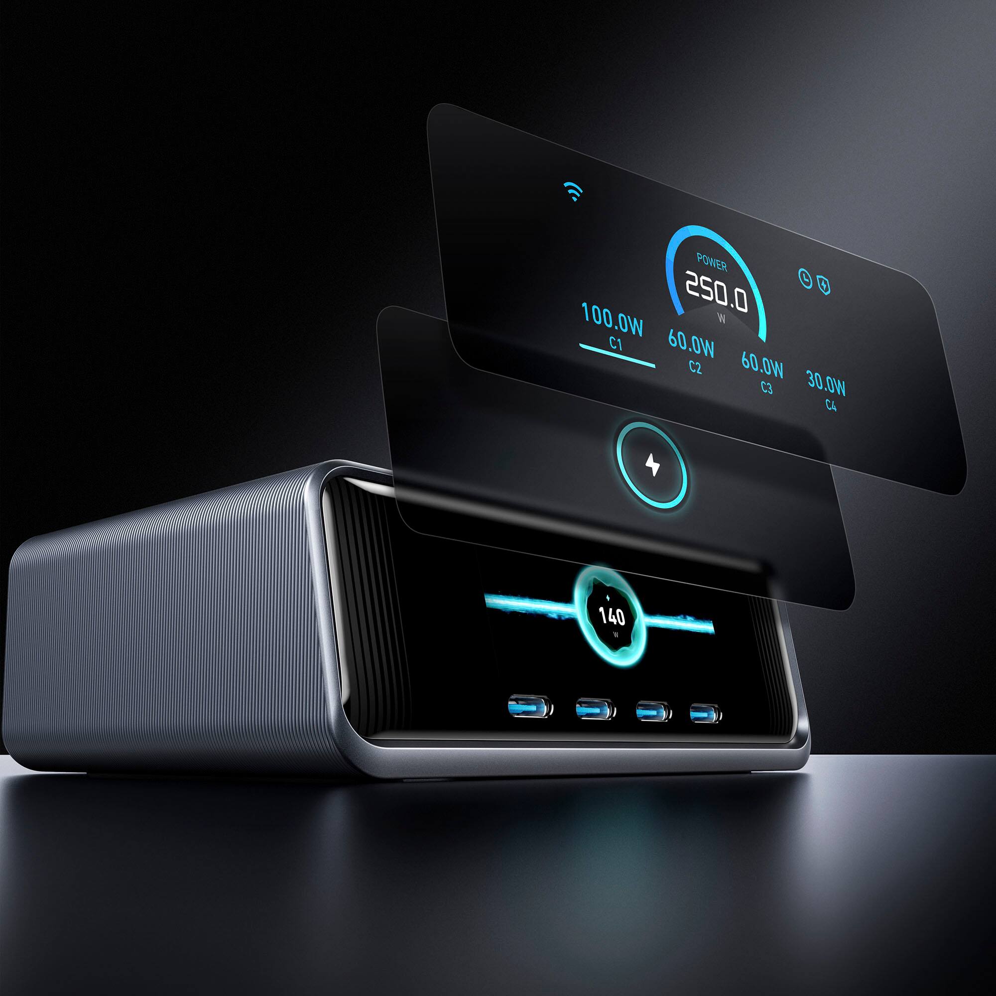 The text on the image reads: "Power 250.0 W C1 60.0 W C2 60.0 W C3 30.0 W C4 140."