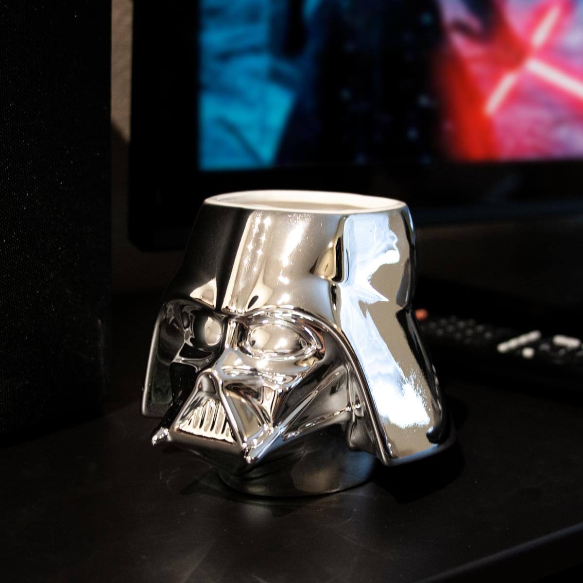 Alt View 3. Surreal Entertainment - StarWars Collectible | Star Wars Darth Vader Mug | Chrome Molded - Silver.