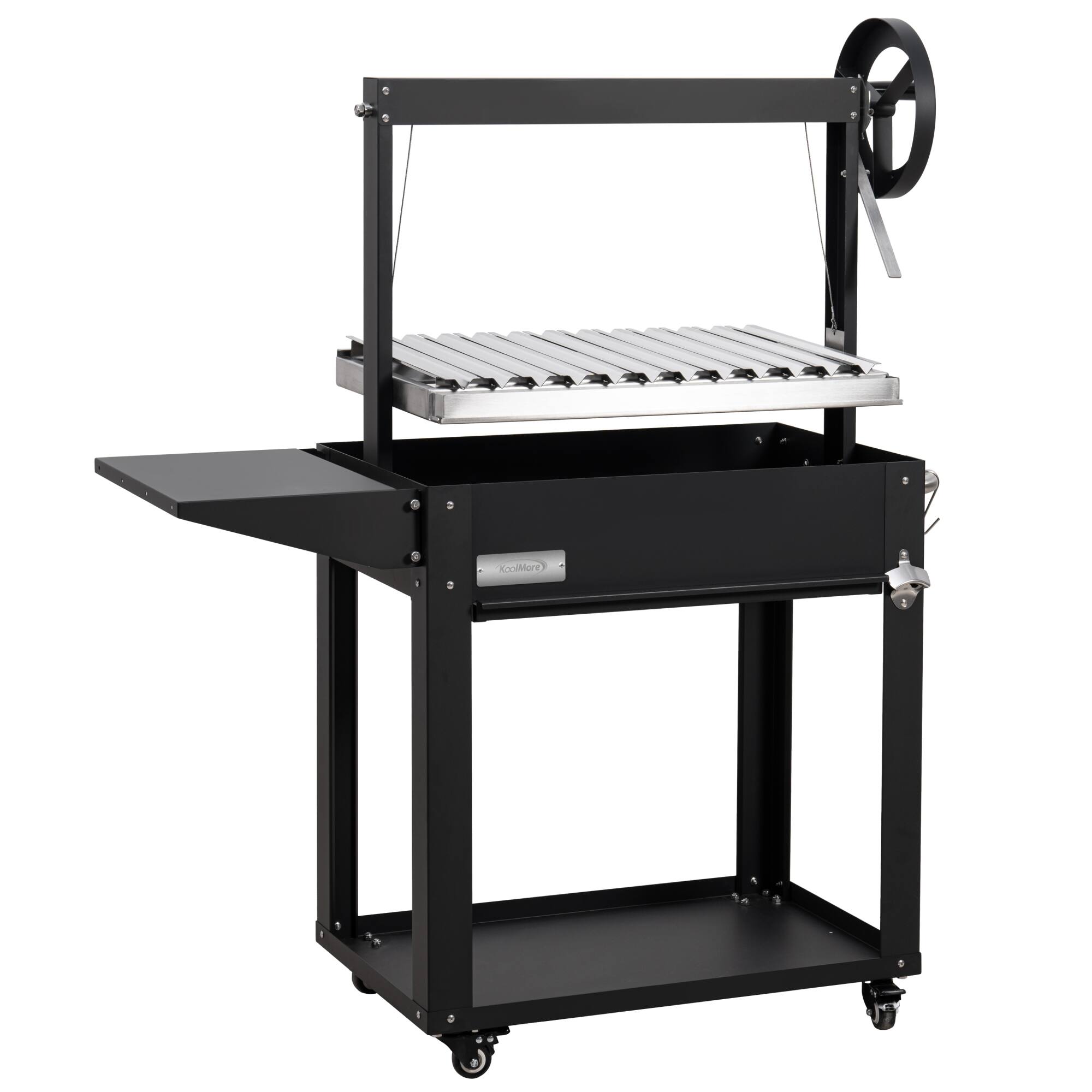 Alt View 4. Koolmore - 50 in. Argentine Charcoal Grill with Interchangeable V-Grates, Outdoor BBQ, in Black (KM-OG-AV-45) - Black.