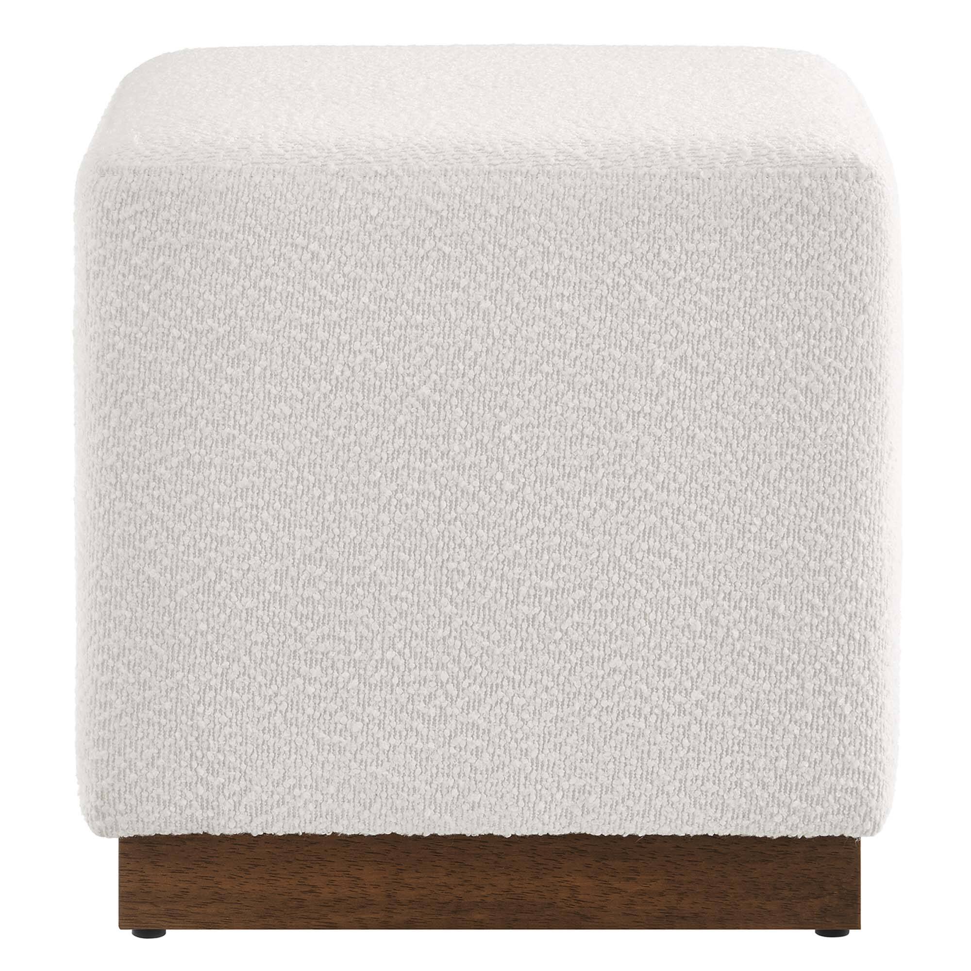 Alt View 4. Modway - Tilden 17" Square Boucle Upholstered Ottoman by Modway - Cloud Walnut.