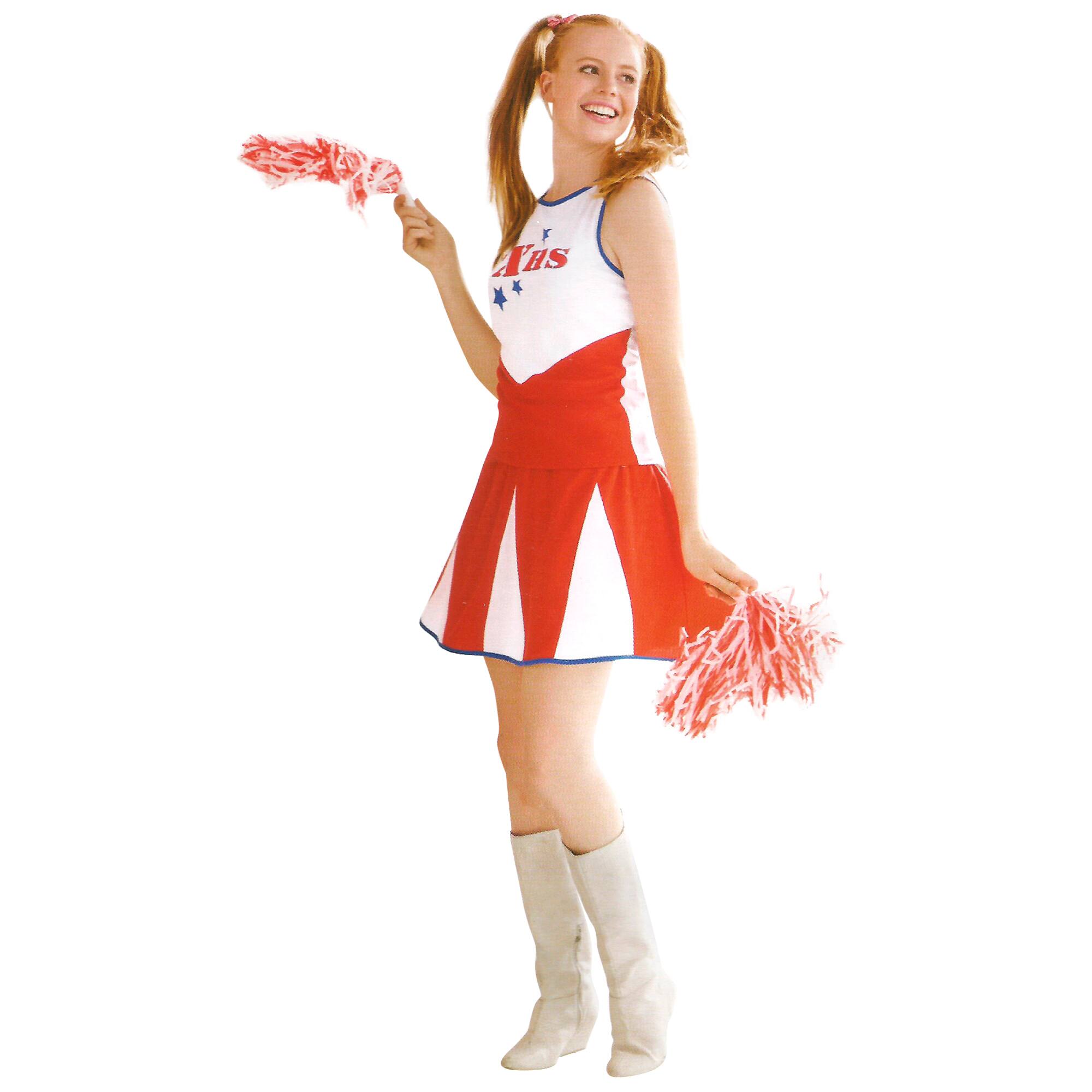 Front. Northlight - White and Red Cheerleader Women Adult Halloween Costume - Large - White.