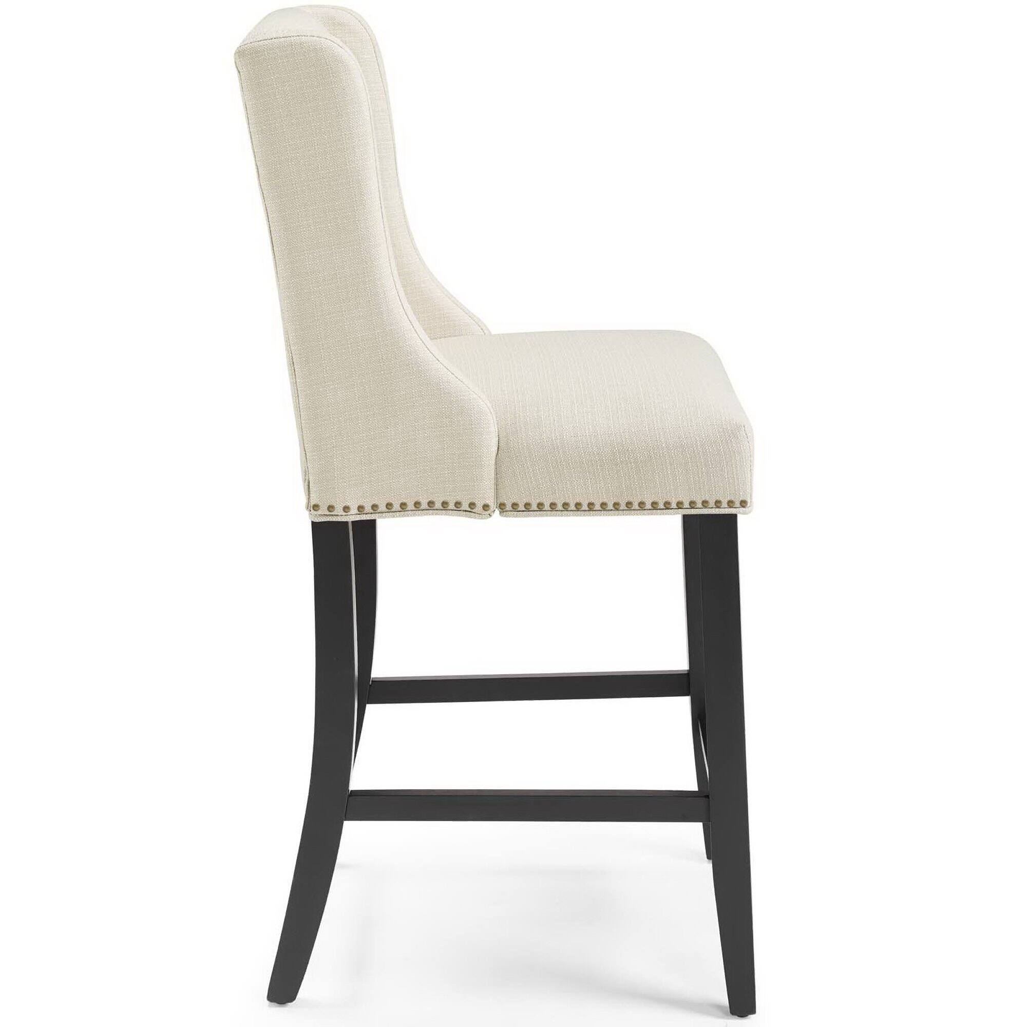 Angle. Modway - Baron Upholstered Fabric Counter Stool by Modway - Brown.