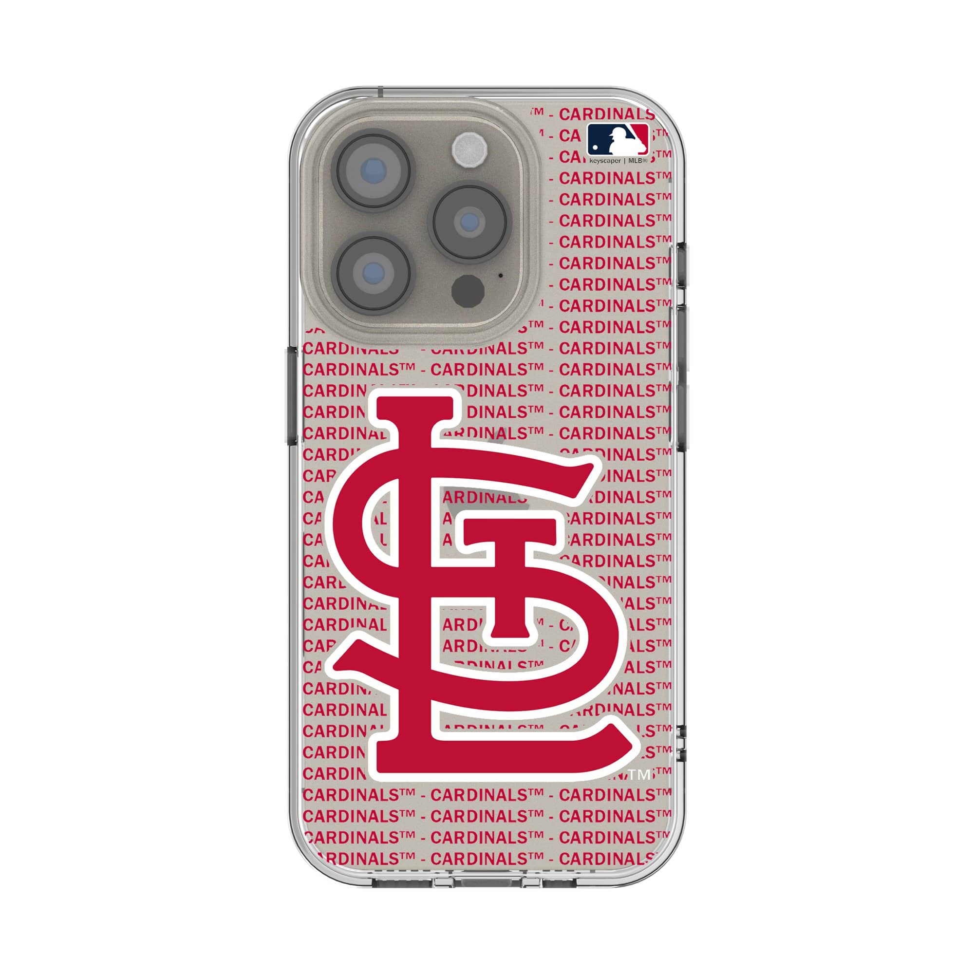 Keyscaper - MLB - St. Louis Cardinals - Text Backdrop Clear iPhone Case - 13 Pro Max - Multicolor