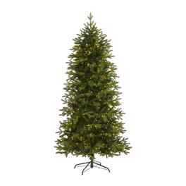 BreeBe - 7’ Belgium Fir Christmas Tree with 500 Clear LED Lights - Green