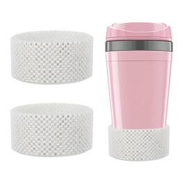 Unique Bargains - Glitter Silicone Boot, Diamond Protective Anti Slip Cup Protector 2.91"-2.95" Bottom 2pcs 30-40oz for Stanley - White