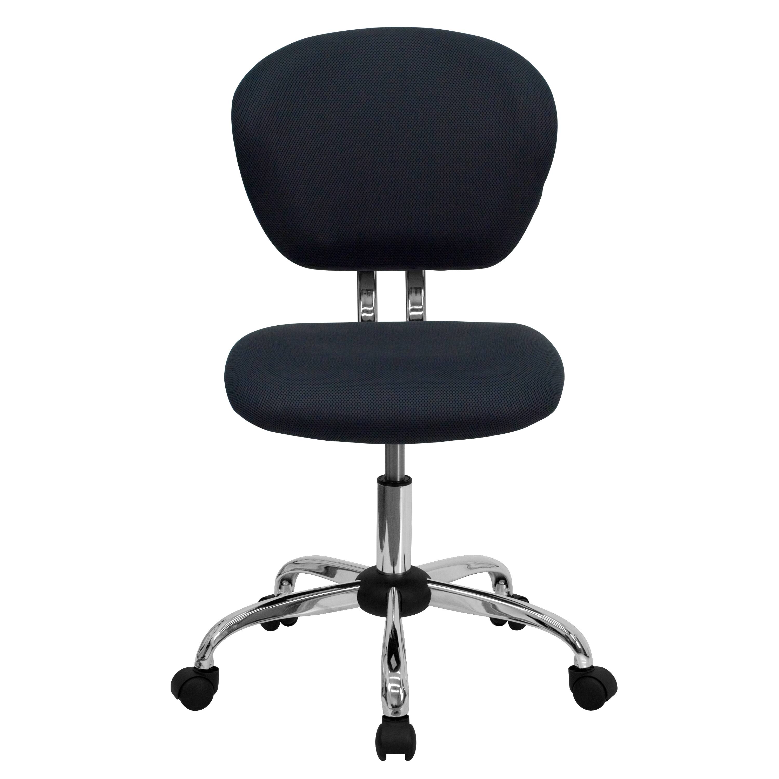Alt View 7. Emma + Oliver - Mid-Back Mesh Padded Swivel Task Office Chair with Chrome Base - Gray.