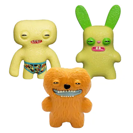 Front. ZURU - Fuggler 2.5 Inch Figure 3-Pack | Green, Tan, Yellow - Multi-Colored.