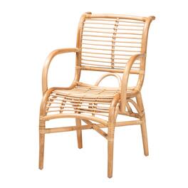 bali & pari - Seminyak Modern Bohemian Natural Rattan Lounge Chair - Natural Brown