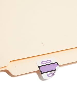 Alt View 2. Smead - BCCRN Color Coded Numeric Labels, 1" x 1.25", Lavender, 500/Roll - Purple.