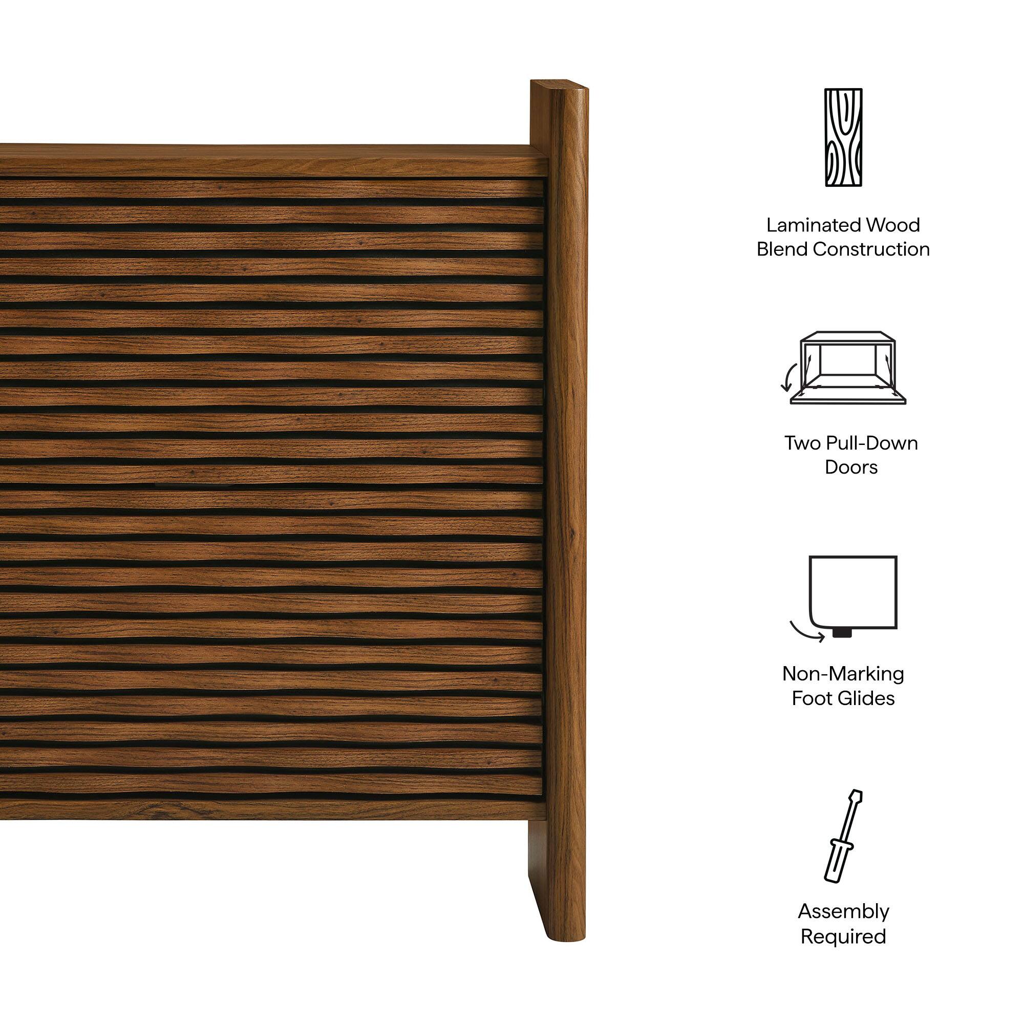 Laminated Wood Blend Construction  
Two Pull-Down Doors  
Non-Marking Foot Glides  
Assembly Required