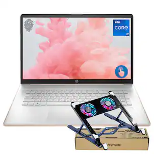 HP - 17 Laptop 17.3" HD+ Touchscreen - Intel Core i7-1355U with 16GB RAM - 1TB Solid State Drive - PCO Laptop Cooler - Rose
