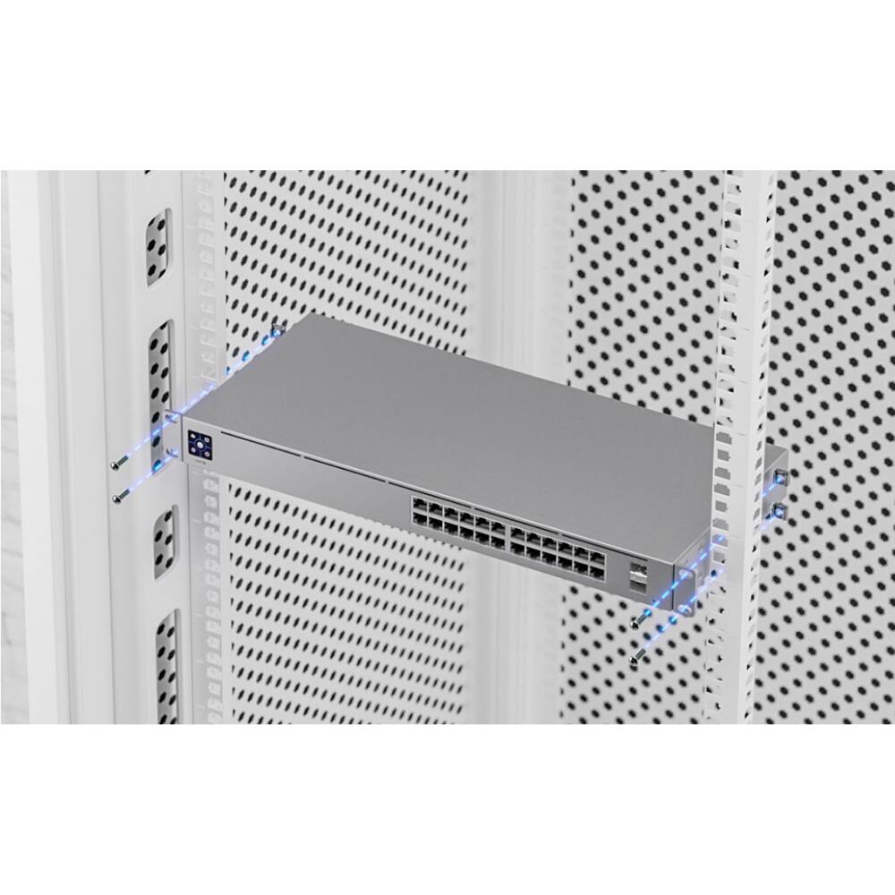 Alt View 4. Ubiquiti - 24-Port Gigabit PoE+ Compliant Managed Switch USW-24-POE - Gray.