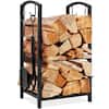 Front. Best Choice Products - Best Choice Products 5-Piece Firewood Log Rack Holder Tools Set for Fireplace w/ Hook, Broom, Shovel, Tongs - Black - Black.