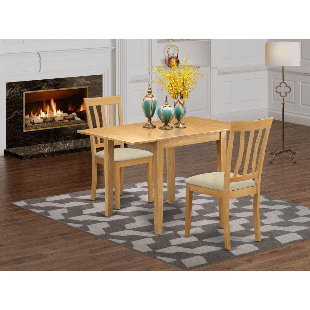 Angle. East West Furniture - Dining Room Set Oak - Brown.