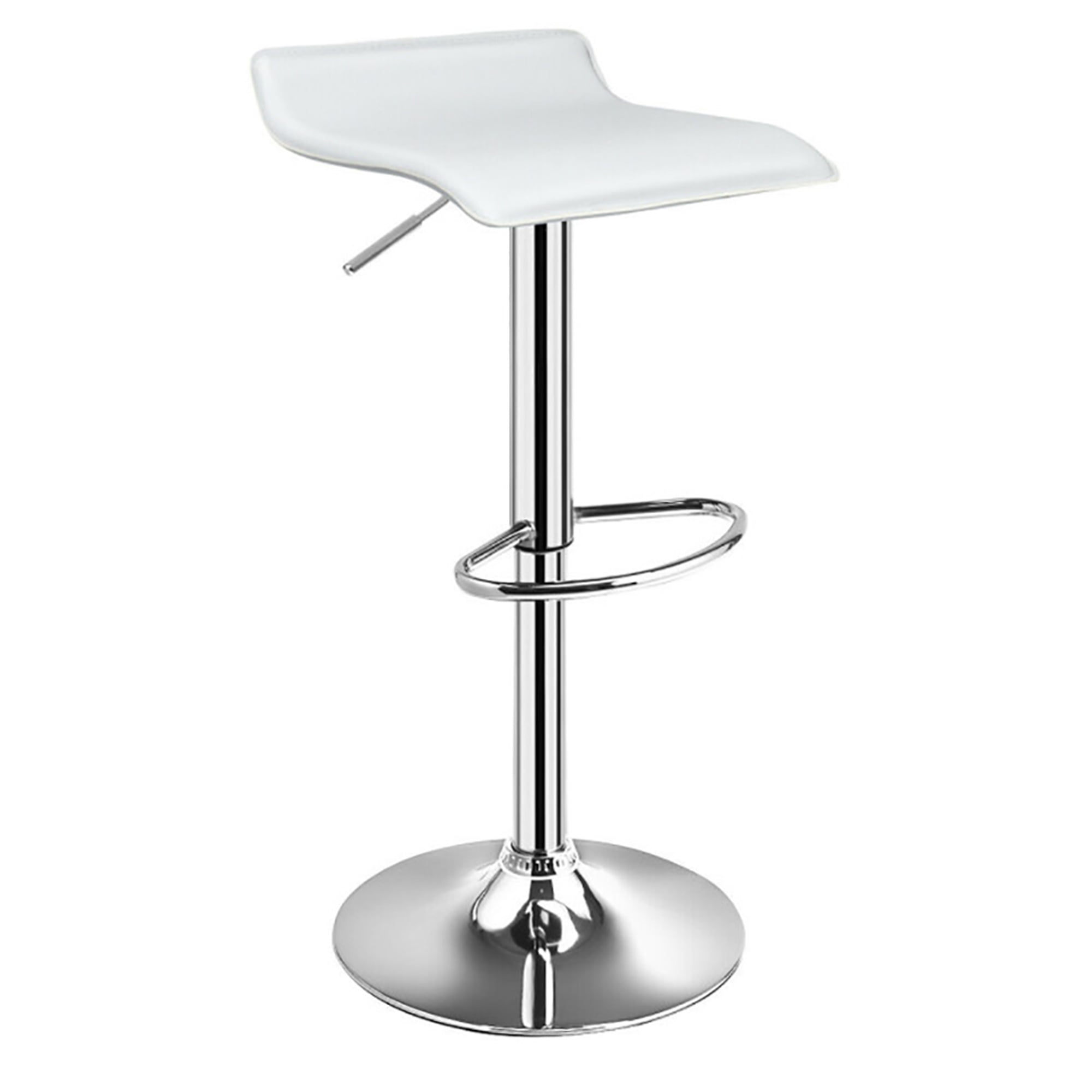 Alt View 3. Kadyn - Bar Stools Set of 2, Adjustable PU Leather Backless Adjustable Bar Stools, Swivel Bar Stool, Barstools Set of 2 (White) - White.