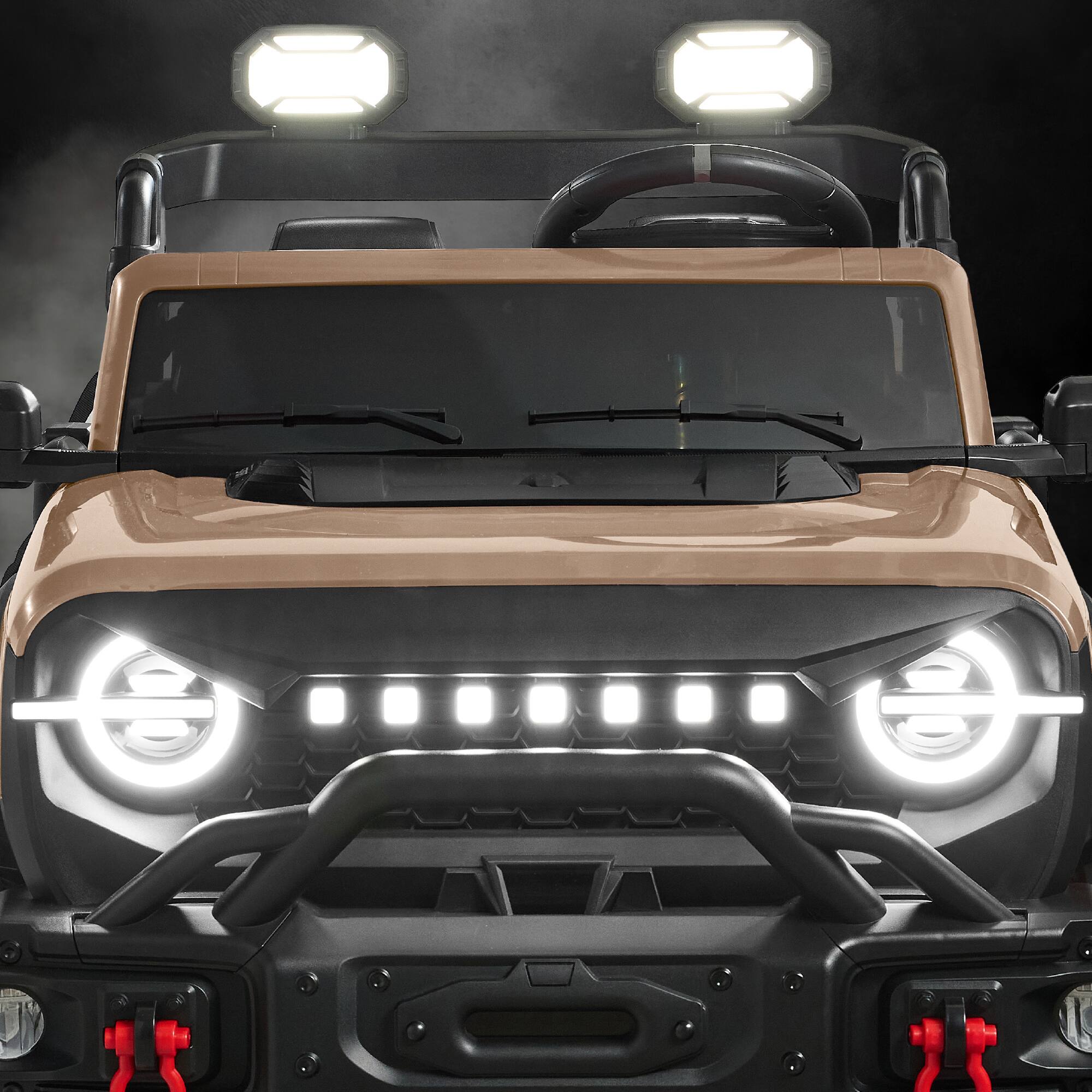 Alt View 8. Best Choice Products - Best Choice Products Kids 24V 2-Seater Electric Ride-On Car Truck w/ Parent Control, Bluetooth, LED Lights - Tan - Tan.