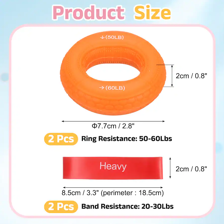 Unique Bargains Silicone Ring Grip Strength Trainer with Finger ...