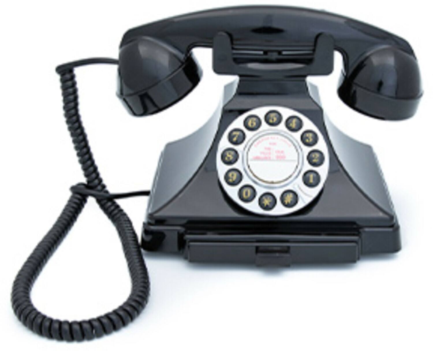 Front. PopMarket - GPO Carrington Push Button Telephone - Black - MISC ACCESSORY - Black.