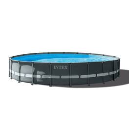 Intex - 24ft x 52in Ultra XTR Round Frame Pool, Loungers (2 Pack), Floating Cooler