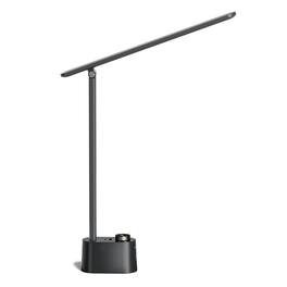 Honeywell - Sunturalux LED Foldable Desk Lamp with USB Charging Ports HWT-H01 Stepless Dimmable Eye Caring Desk Light - Black