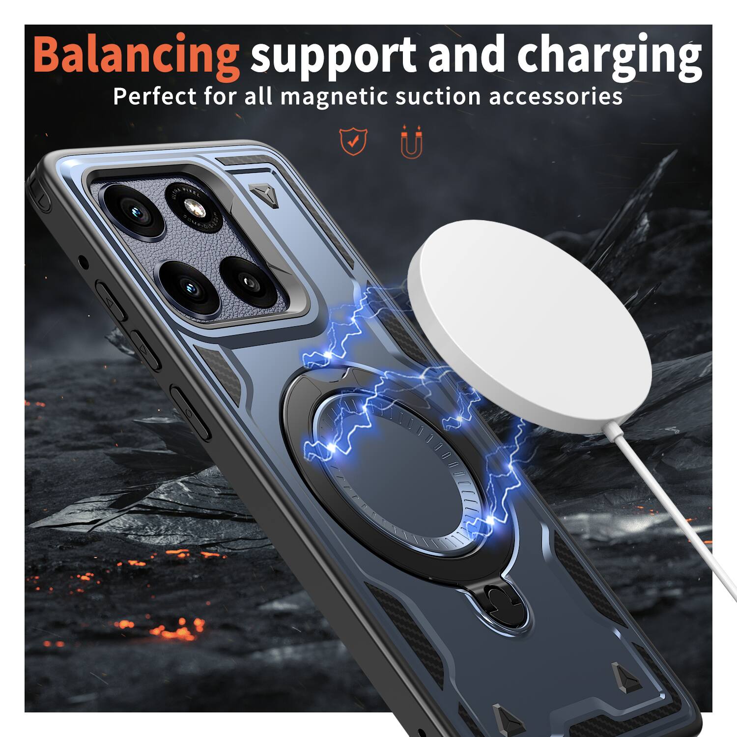 Balancing support and charging  
Perfect for all magnetic suction accessories