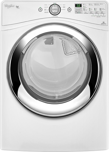  Whirlpool - Duet 7.4 Cu. Ft. 9-Cycle Steam Electric Dryer - White
