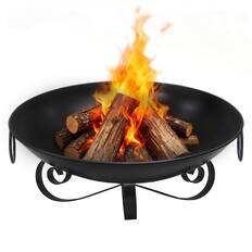 Front. Costway - Costway 24" Metal Fire Pit Bowl with Handles & Elevated Stand, Heat-resistant for Picnic - Black.