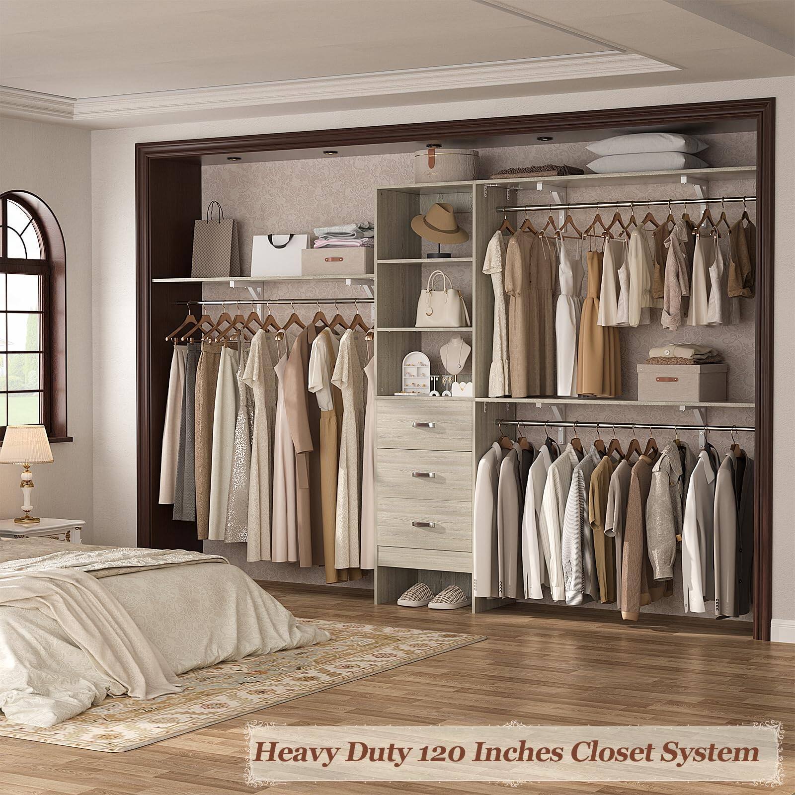Heavy Duty 120 Inches Closet System