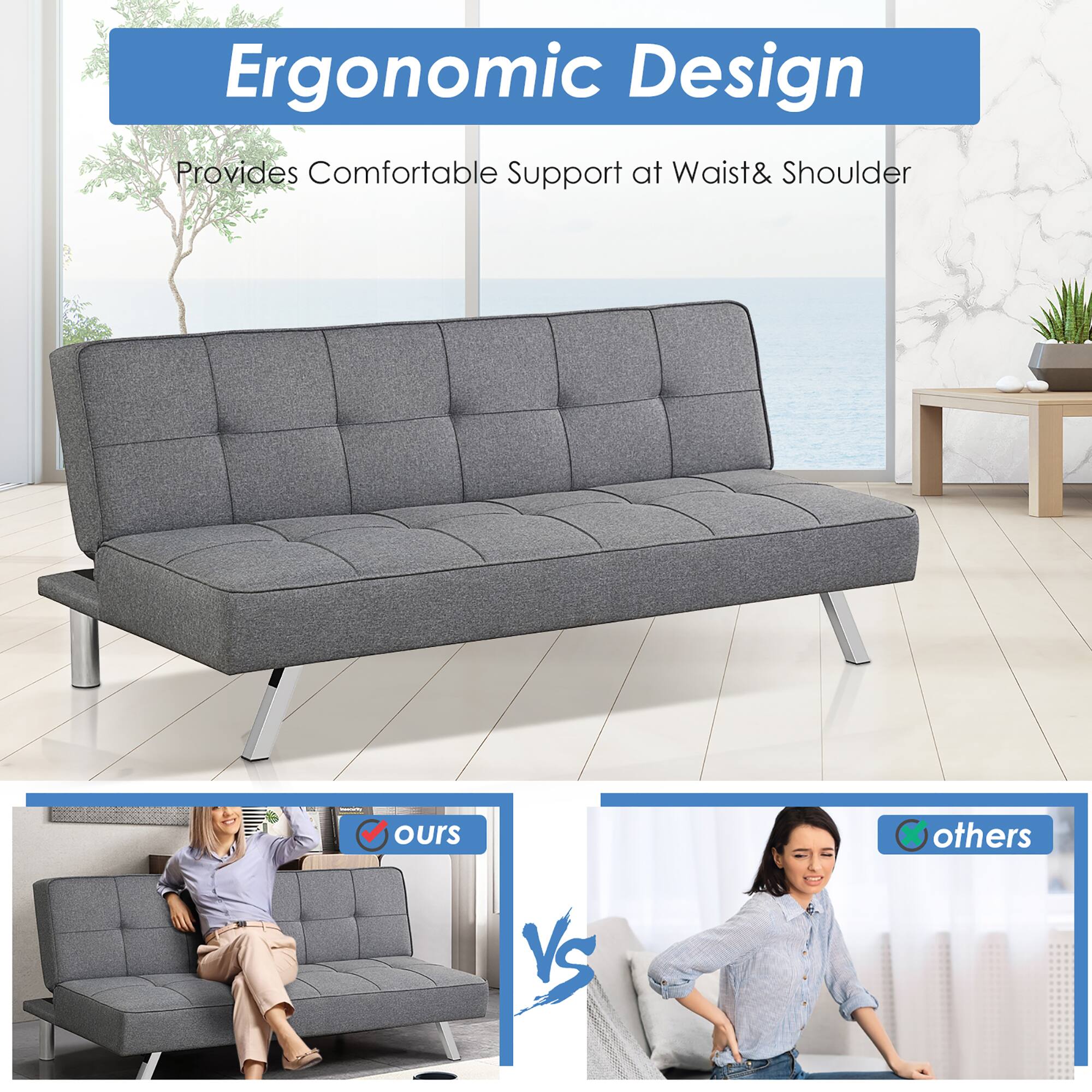 Ergonomic Design  
Provides Comfortable Support at Waist & Shoulder  

ours VS others