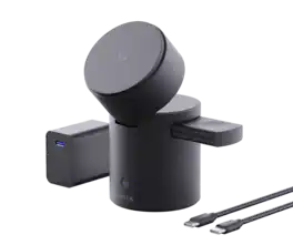 iWalk - Portable Wireless StandMe Folding Charging Station 15W Dock For iPhone, Apple Watch & Airpod Pro - Black