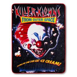 Silver Buffalo - Killer Klowns From Outer Space Original Poster Raschel Throw Blanket - Black