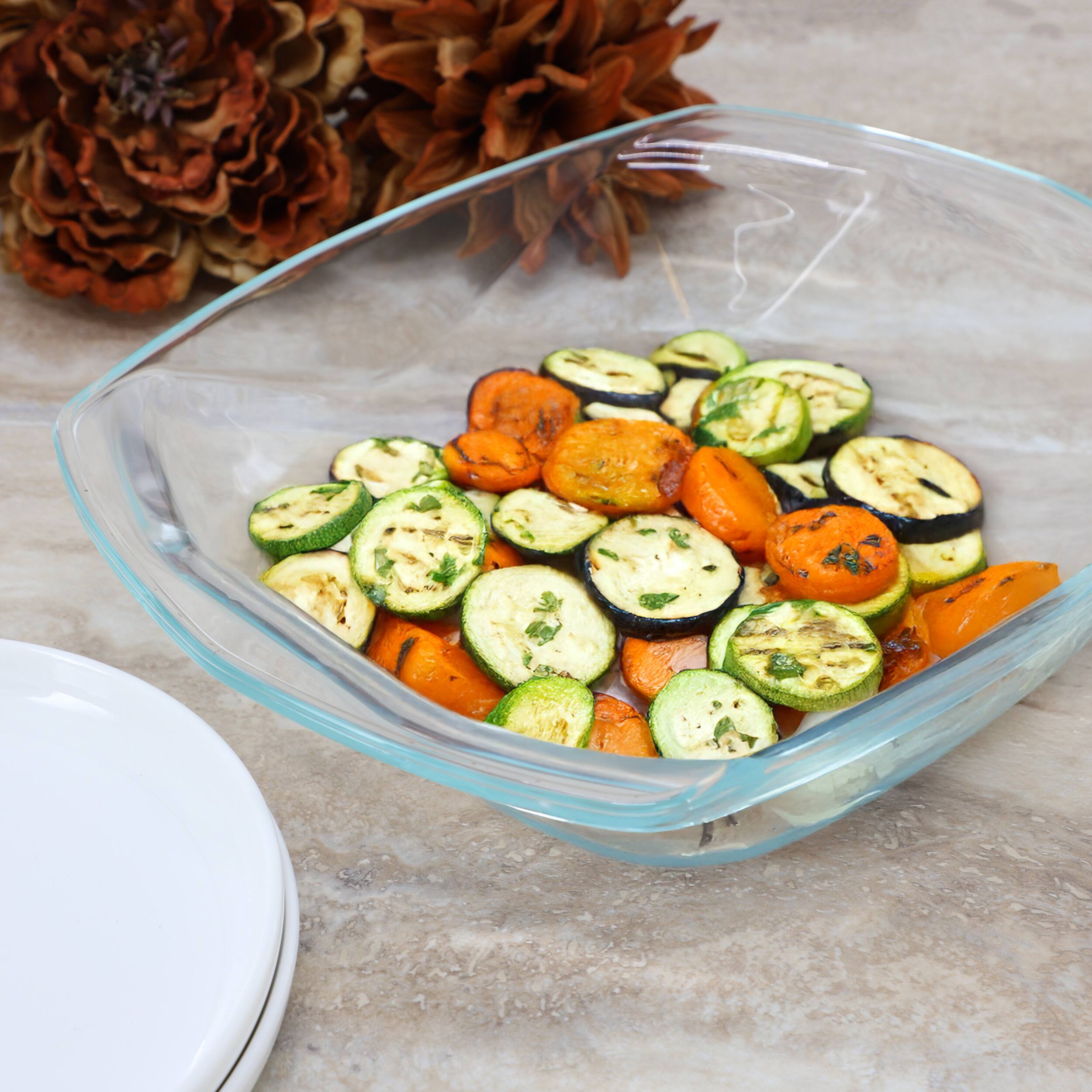 Alt View 3. Gibson - Soho Lounge Carnegie Hill 12 inch x 10 Inch x 2.6 Inch Tempered Glass Roaster Pan with Built in Handles - Clear.