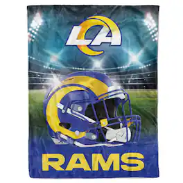 Logo Brands - Los Angeles Rams 60" x 80" Stadium Lights Blanket - Multicolor